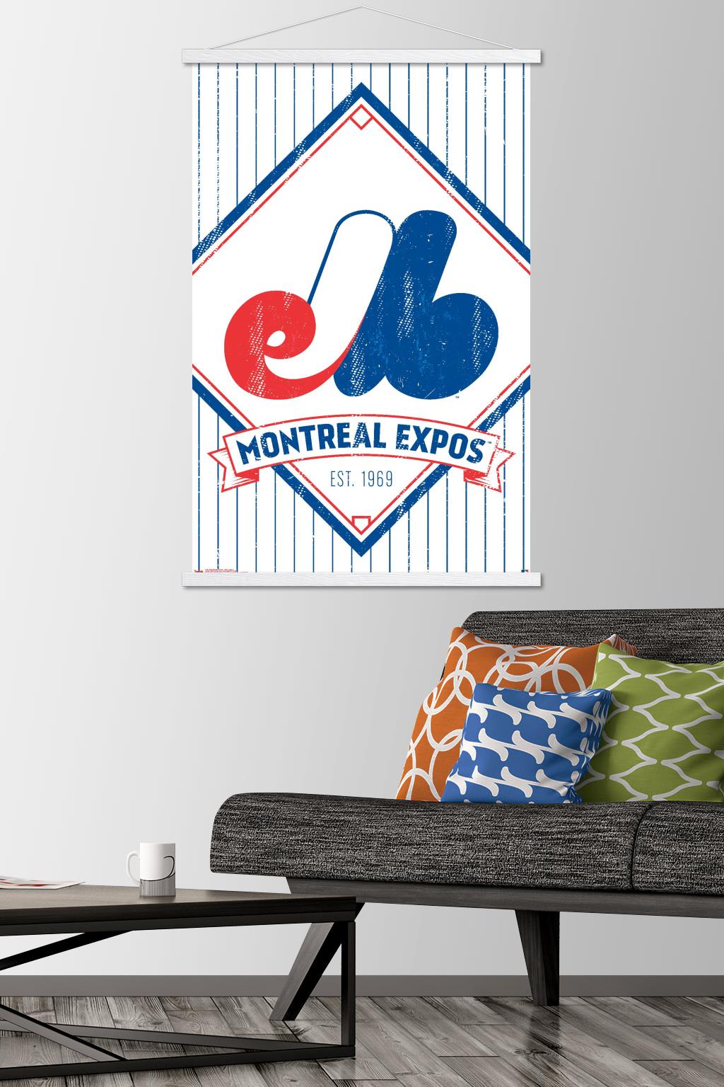 MLB Montreal Expos - Retro Logo 19 Wall Poster with Magnetic Frame, 22.375" x 34"
