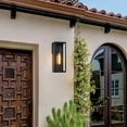 thumbnail image 2 of Cali 1-Light 16" Outdoor Wall Light with Matte Black Finish and Clear Glass Shade, 2 of 10
