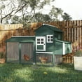 thumbnail image 2 of PawHut 84" Chicken Coop Wooden Hen House Rabbit Hutch Poultry Cage Pen Outdoor Backyard with Nesting Box and Run, Green, 2 of 10