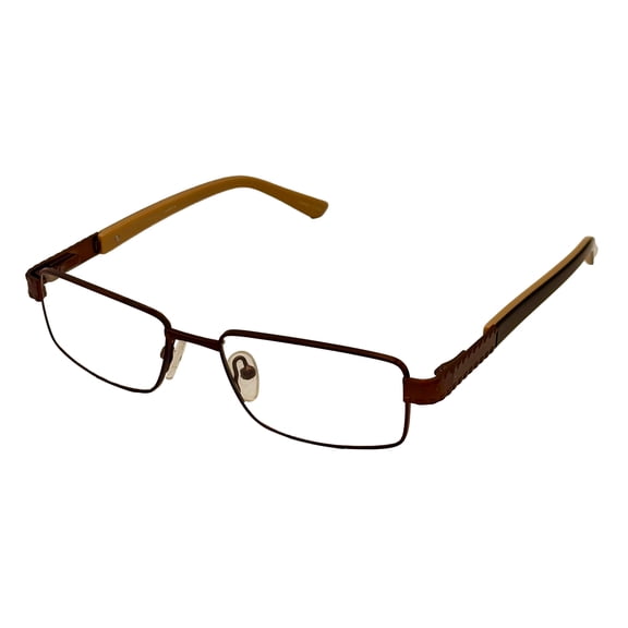 Tony Hawk Mens Brown Rectangle Metal Eyewear Frame 512 1 52mm