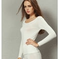 thumbnail image 4 of LiangRou Women's Crew neck Long Sleeve Ultrathin Modal Thermal Underwear Shirt / Top Creamy-White Medium, 4 of 9