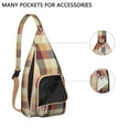 thumbnail image 2 of Vintage Checkered Chest Bag - Retro Plaid Print Sling Backpack with Adjustable Strap (Timeless Checkerboard Design, Multi-Pocket Organization), 2 of 4