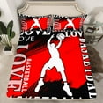 thumbnail image 2 of Manfei Basketball Sport Twin Sheet Sets,Ball Game Player Twin Fitted Sheet,Red Black White Flat Sheet For Kids Boys,Super Cozy Room Decorative,3 Pieces, 2 of 7
