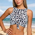thumbnail image 2 of Women Swimwear Top Sleeveless Tankinis Solid Color Tank Top Swim Top Only Khaki,S, 2 of 7