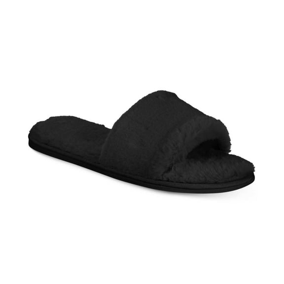 INC International Concepts Women’s Faux-Fur Slide Slippers, Black, Small
