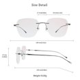 thumbnail image 4 of LifeArt Pure Titanium Frame Glasses/Blue Light Blocking Reading Glasses, Reduce Eyestrain, Stylish for Men and Women(Black,+3.50 Magnification), 4 of 5