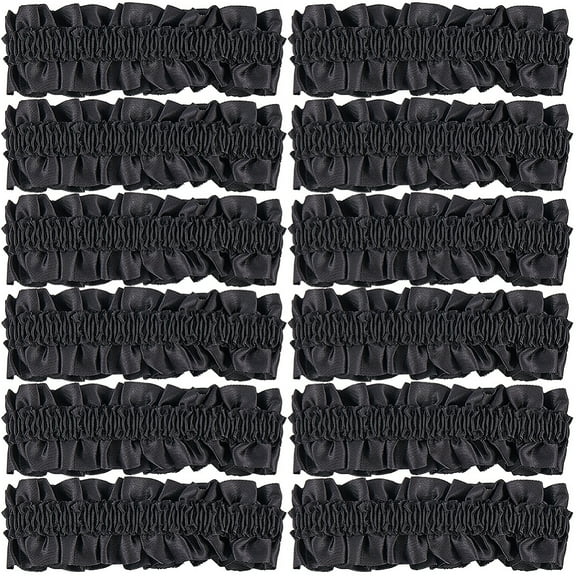 Polyester Elastic Garters Anti-slip Armbands Garment Accessories Black 36mm.