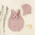 thumbnail image 4 of Generic Warm Sweater for Little Girls Baby Knit Romper Cotton Sleeveless Boy Girl Sweater Clothes Baby Bodysuit with Cute Hat Cap Set(Pink,0-3 Months), 4 of 8