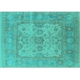 thumbnail image 1 of Ahgly Company Machine Washable Indoor Rectangle Oriental Turquoise Blue Industrial Area Rugs, 7' x 10', 1 of 4