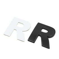 Unique Bargains Black Metal R Letter Shaped Alphabet Sticker Emblem Badge Decals for Car