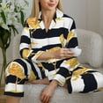 thumbnail image 6 of Sikiie Gold Flamingo Women's Long-Sleeve Shirt and Full-Length Bottom Pajama Set (s-xxl)-Small, 6 of 7