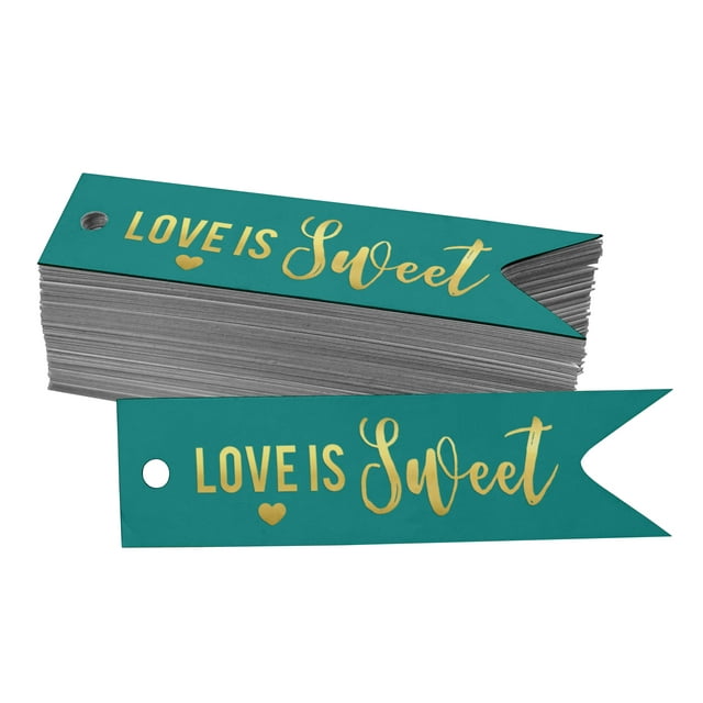 Inkdotpot Real Gold Foil Love Is Sweet Wedding Tags Favor Hang Paper Tags 100 Pieces
