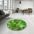 thumbnail image 4 of Ahgly Company Machine Washable Indoor Square Transitional Green Area Rugs, 7' Square, 4 of 7