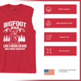 thumbnail image 6 of Bigfoot Dad Muscle Shirt More Squatchy Funny Daddy Sasquatch Dad Joke Outdoor Camping Father's Day Gift Idea Men's, 6 of 7