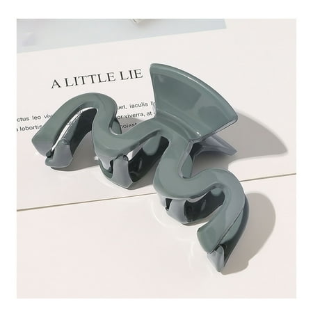 

Pure Color Acrylic Hair Clip Wavy Shape Sweet Catch Clip Hair Clip Shark Clip