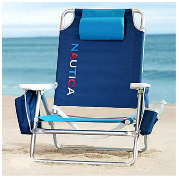 Nautica Beach Chair, Blue Fabric - Walmart.com - Walmart.com