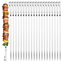 17 Inch Stainless Steel Skewers for Kabobs,HONSHEN Flat Shish Kabob Barbecue Skewers - Metal BBQ Skewers for Grilling Meat, Chicken, Shrimp, Vegetables - 20 Pack