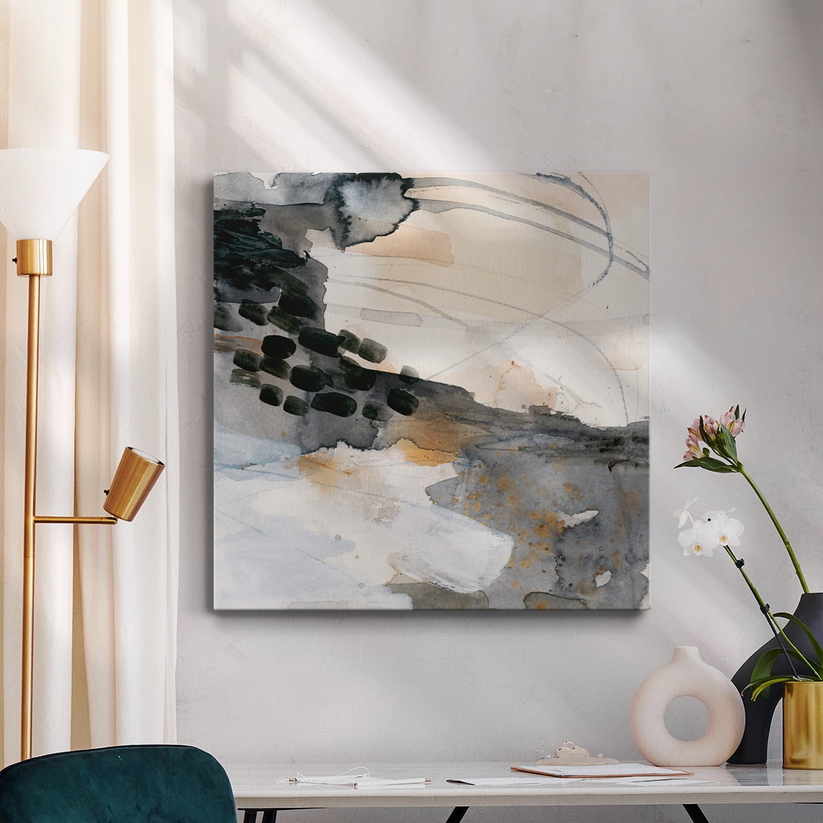 Wexford Home Neutral Flock I-Premium Gallery Wrapped Canvas, 10" x 10" - Ready to Hang