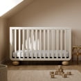 thumbnail image 4 of Art of Nursery by Storkcraft Amalfi Deluxe 5-in-1 Convertible Crib with with Bonus Toddler Guardrail, Frosted Oat with Driftwood, 4 of 20