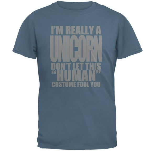 Human Unicorn Costume Mens T Shirt Indigo Blue 2XL