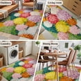 thumbnail image 5 of 2.7'x5' Area Rugs, Watercolor Chrysanthemum Indoor Outdoor Area Rug for Living Room Bedroom, Vintage Abstract Oil Painting Floral Washable Bathroom Rugs Kitchen Floor Carpet Mats Home Decor Aesthetic, 5 of 8