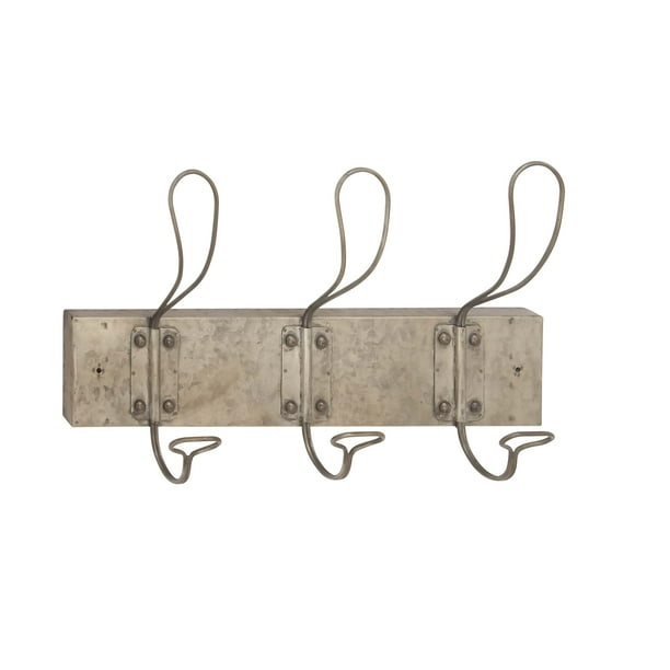 Decmode Industrial 11 X 18 Inch Gray Metal Wire Rectangular Wall Hook