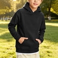 thumbnail image 3 of GigrtiJin Long Sleeve Hoodie Sweatshirts for Boys Basic Crop Sweatshirts Kids Pullover Outdoor Sweatshirts with Pocket, 3 of 6