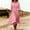 Pink, variant on Moomoo Dresses for Women Short Sleeve Women's V-Neck Solid-Color Casual Long-Sleeved Pocket Short Dress Pink 2X