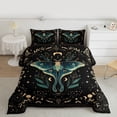 thumbnail image 2 of jejeloiu Teal Moth Butterfly Bedding Comforter Set,Boho Bohemian Style Twin Comforter Sets,Gold Snake Moon Bedding Set For Adults,Ultra Soft Home Decor Reversible,2pcs, 2 of 8