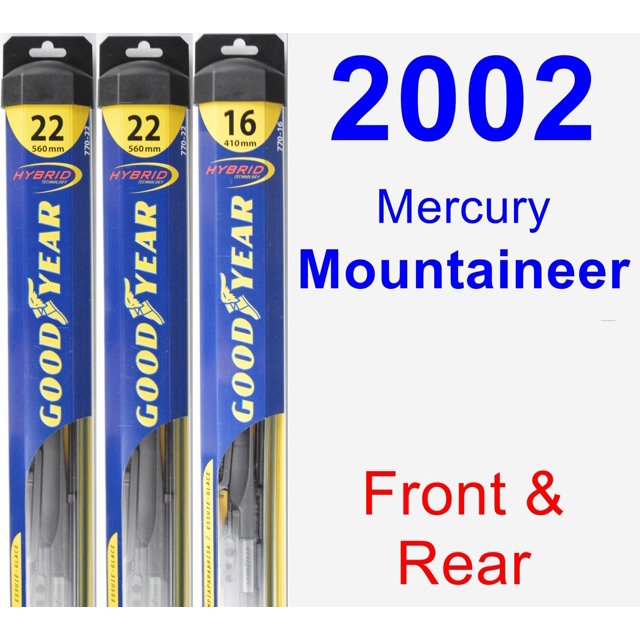 2002 Mercury Mountaineer Wiper Blade Set/Kit (Front & Rear) (3 Blades