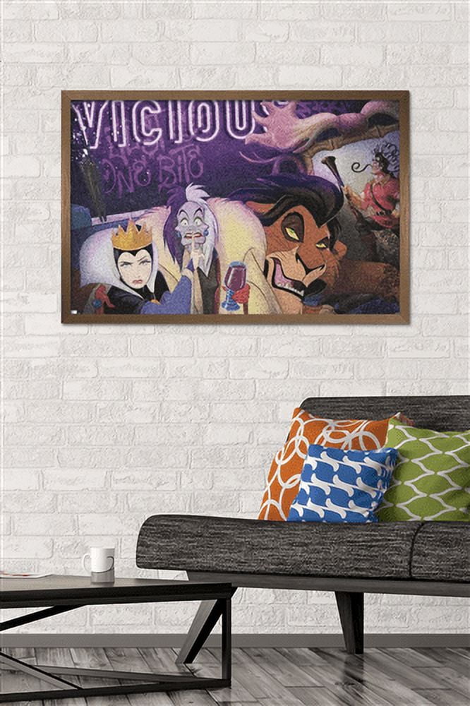 Disney Villains - Vicious Wall Poster, 22.375" x 34", Framed