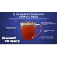 thumbnail image 3 of 10 Water Color Drip Ceramic Mugs Set, 17 oz. - Stoneware, Drinkware, Durable, C-handle - Orange, 3 of 5
