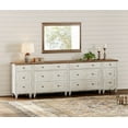 thumbnail image 6 of WAMPAT Farmhouse TV Stand for 100 Inch TV, 3-in-1 TV Console Table with Drawers and Ample Storages, Entertainment Center with Charging Station for Living Room, Rustic White, 6 of 7