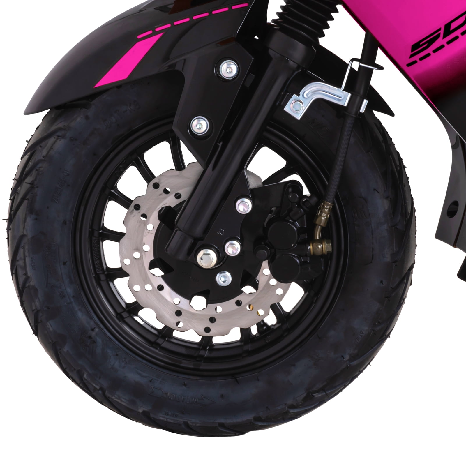 Double Global Brand 200 Gas Moped Adult Gas Street Moped with 12" Wheels! LED Headlight!