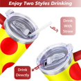 thumbnail image 5 of 40oz Classic Dot Aesthetic Design Stainless Steel Flip Straw Tumbler Spill Proof Travel Cup Double Wall Vacuum Insulated Coffee Mug with Top Handle, 5 of 6