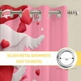 thumbnail image 6 of Valentine's Day Kitchen Curtains Window Panels, Romantic Pink Love Letter Cute Insulated Window Treatment Curtain, Grommet Curtains for Bedroom/Living Room/Bathroom, 2 Piece 52"Wx84"L, 6 of 8