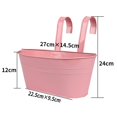 thumbnail image 5 of Hyasfey Metal Hanging Planter Window Flower Plant Holder with Drain Holes Removable Dual Hooks Flower Pot for Balcony Railing Fence, 5 of 7