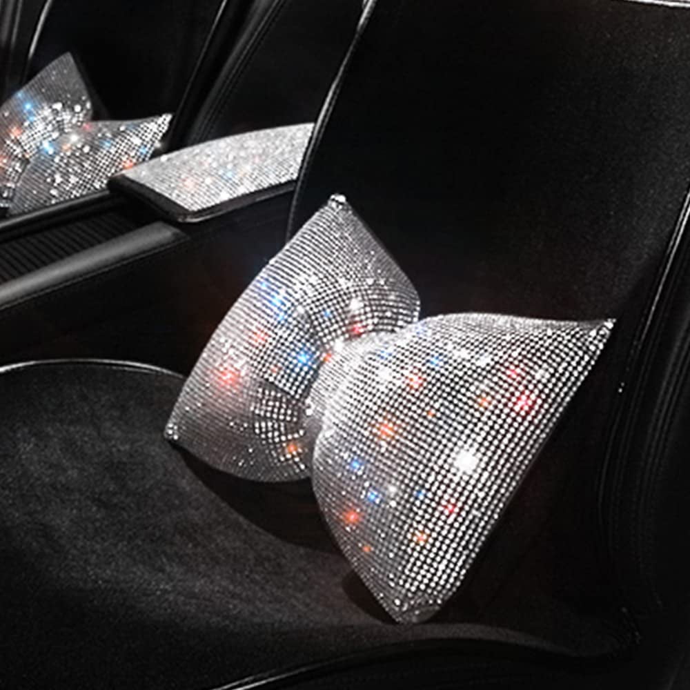  Carwales Bow Tie Car Lumbar Support Pillow for Couch Pink  Decorative Driving Seat Cushion Office Chair Home Lower Back Support  Rhinestone Bling Accessories for Girls Women Crystals : Office Products