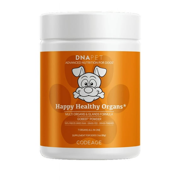 DNA PET Happy Healthy Organs & Glands Supplement for Dogs, Canine Multi Organ Beef Powder, 3 oz