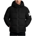 thumbnail image 3 of Zynoxe Winter Jackets for Men Classic Stand Collar Zip Up Jacket Comfy Warm Long Sleeve Puffer Jacket Versatile Solid Color Causal Overcoat with Zipper Pockets, 3 of 8