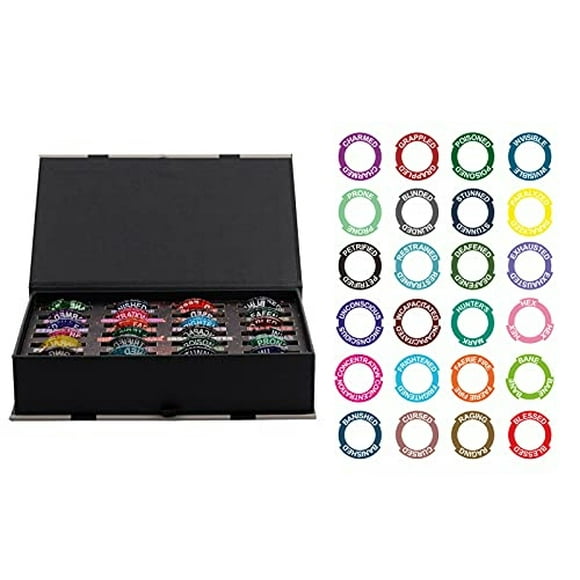 Anillos de condición mejorados 96 PCS Marcadores de efecto de estado en 24 condiciones y h