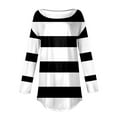 thumbnail image 2 of Kaprioy Sweatshirts For Women Crewneck Casual Tops Pullover Early Fall Fashion Clothes Color Block Basic Sweatshirts Black, S, 2 of 3