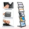 thumbnail image 4 of Unique Bargains Foldable Magazine Display Racks 5 Layers Brochure Stand Catalog Literature Rack with Wheels, 4 of 7