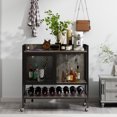 thumbnail image 1 of BENOSS Armoire à Vin à 3 Niveaux avec Porte-Gobelets et Rangement Ventilé, Gris, 1 of 5
