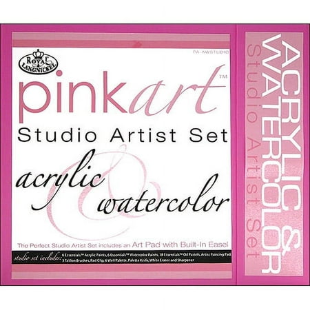 Royal Brush Pink Art Studio Artist Set, Acrylic & Watercolor