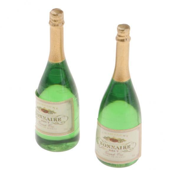 Paquete de 12 botellas de vino en miniatura Baoblaze para casa de muñecas Decoración de Pub Bar cocina 1/12