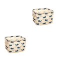 thumbnail image 1 of QualitChoice Bonrich Fresh Cotton And Linen With A Handle Desktop Debris Basket Storage Box whale 2Set, 1 of 6