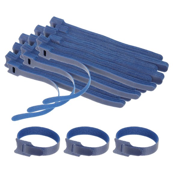 Uxcell 210Pcs 8" Corbatas de cable reutilizables ajustables Gestión de cables Azul