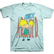 Mens Nickelodeon Hey Arnold! Shirt - Retro Nick Hey Arnold tee - Classic Nick Graphic T-Shirt (Celadon, X-Large)