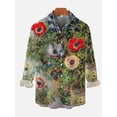 thumbnail image 2 of Camisa de hombre con estampado 3D de pintura al óleo, estampado floral colorido, camisas de manga larga, ropa de calle con botones, diseñador de moda, informal, 2 of 5